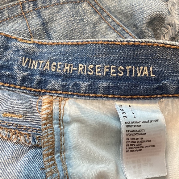 American Eagle Vintage High-Rise Festival Jean Shorts Size 4 - Picture 5 of 5